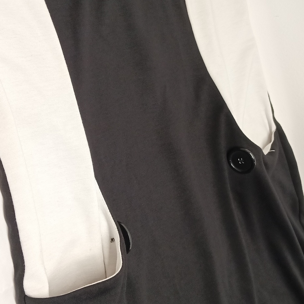 Tiana B. 3/4 sleeves scoop neck chic midi dress women's size X-large black&white - Picture 5 of 12